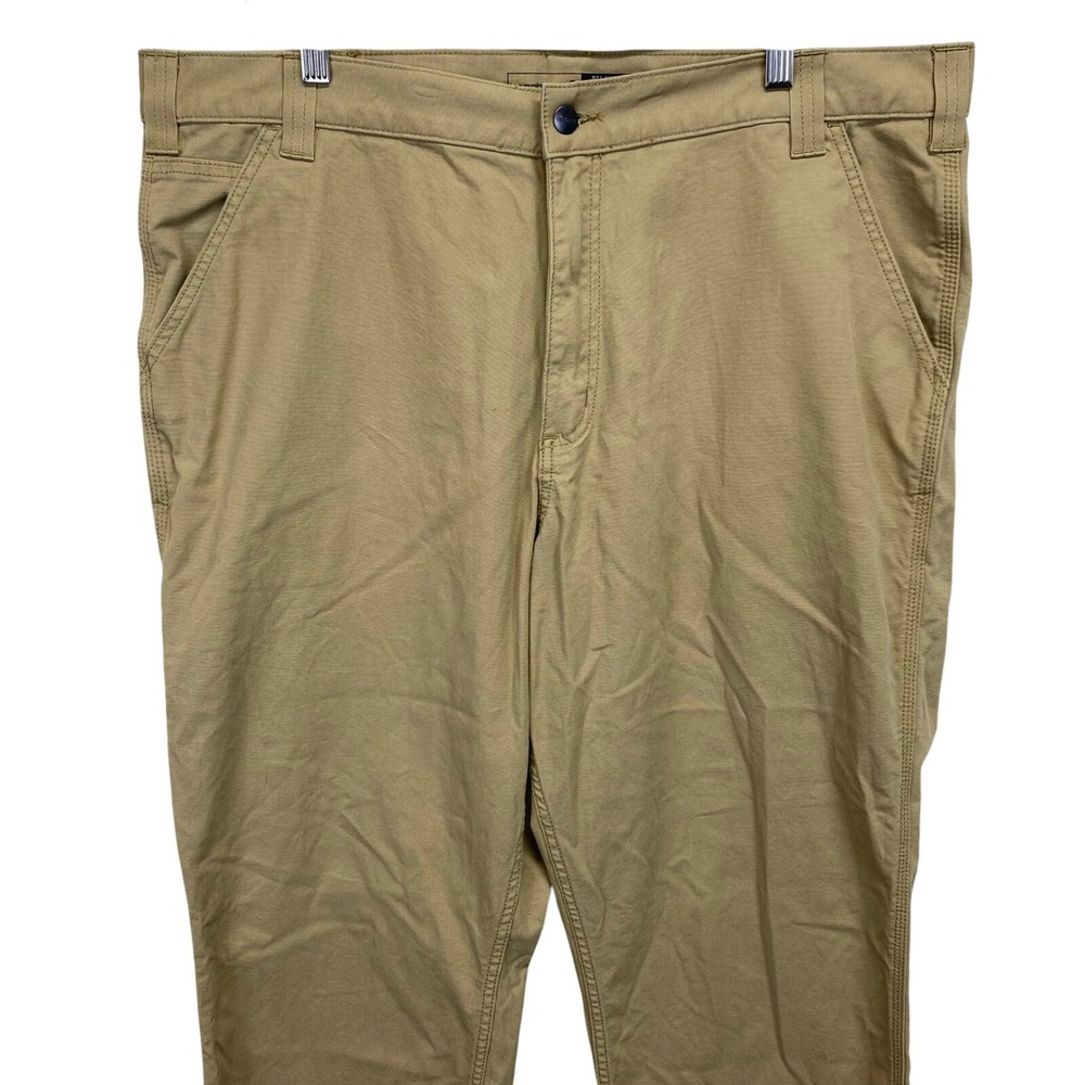 Carhartt Rugged Flex Relaxed Fit Canvas Work Pants Mens 40x32 Khaki Beige